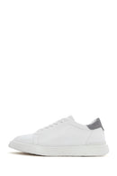 Men's White Lace-up Leather Sneaker | Derimod
