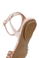 Women's Pink Ankle Strap Stone Sandals | Derimod