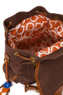 Woman Brown Fabric Backpack | Derimod