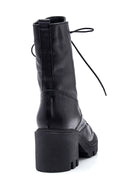 Women's Leather Zippered Heeled Boots | Derimod