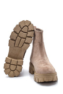 Women's Leather Suede Zipper Boots | Derimod