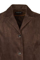 Gloria Woman Brown Oversize Suede Leather Jacket | Derimod