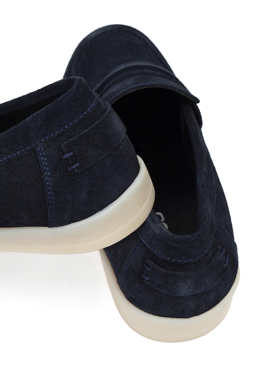 Erkek Lacivert Süet Deri Loafer