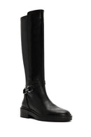 Woman Black Zippered Buckle Detail Leather Casual Boots | Derimod