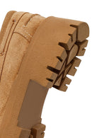 Woman Camel Lace-Up Thick-Soled Suede Casual Shoes | Derimod