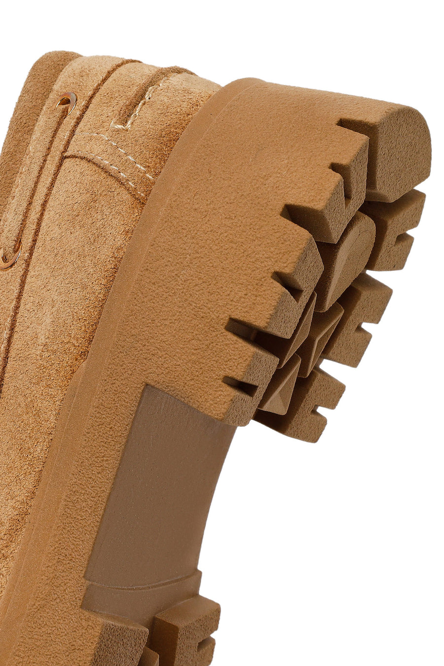 Woman Camel Lace-Up Thick-Soled Suede Casual Shoes