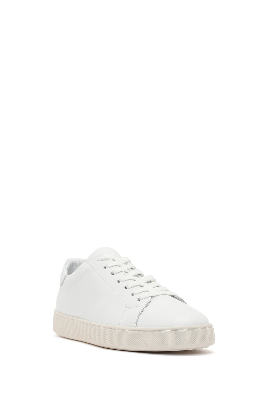 Erkek Beyaz Bağcıklı Deri Sneaker