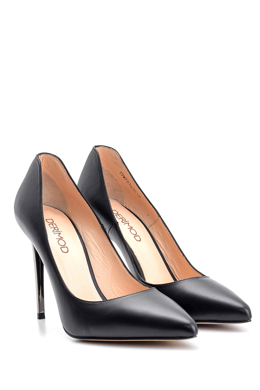 Women's Heel Detailed Leather Stiletto