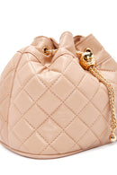 Women's Beige Long Strap Quilted Crossbody Bag | Derimod