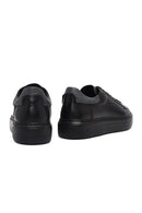 Erkek Siyah Bağcıklı Kalın Tabanlı Deri Sneaker | Derimod