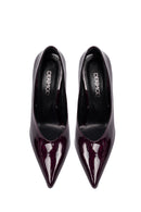 Women's Burgundy Thin Heeled Patent Leather Stiletto | Derimod