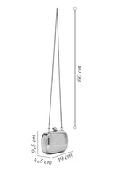 Women's Silver Long Strap Metallic Mini Clutch Evening Bag | Derimod