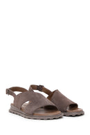 Women's Mink Suede Leather Flat Sandals | Derimod