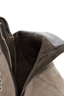 Women's Mink Zipper Suede Leather Combat Boots | Derimod