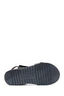 Women's Black Leather Comfort Sandals | Derimod