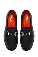 Derimod Flex Women's Black Leather Masculine Loafer | Derimod