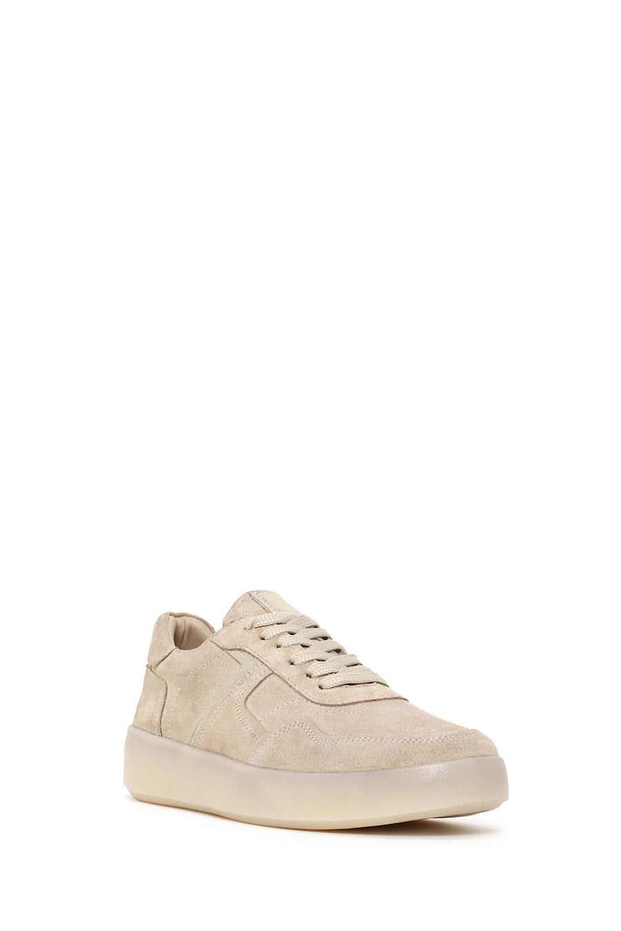 Kadın Bej Bağcıklı Süet Deri Sneaker