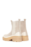 Women's Gray Suede Leather Chelsea Boots | Derimod