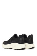 Derimod Zero Woman Black Thick-Soled Lace-Up Fabric Sneakers | Derimod