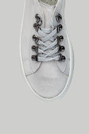 High Sole Silver Women's Leather Sneaker | Derimod