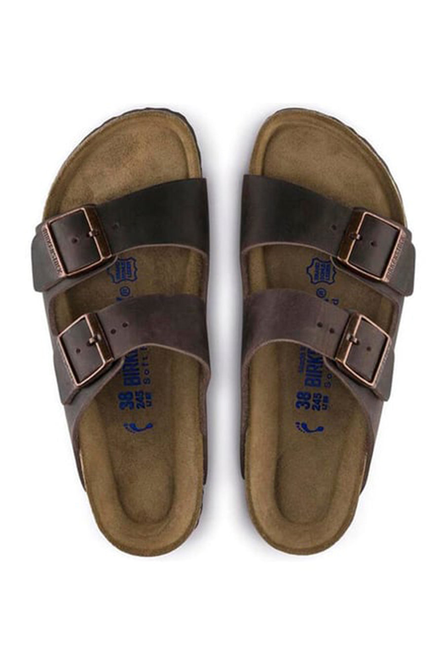 Birkenstock Erkek Vizon  Nubuk Deri Çift Tokalı Düz Arizona Terlik