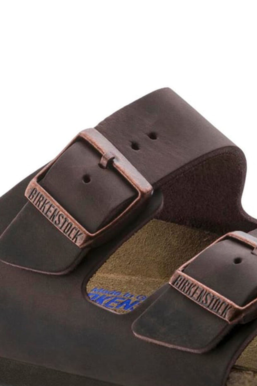Birkenstock Erkek Vizon  Nubuk Deri Çift Tokalı Düz Arizona Terlik