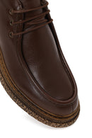 Male Brown Lace-up Leather Casual Boots | Derimod