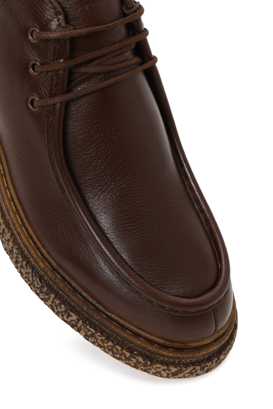 Male Brown Lace-up Leather Casual Boots