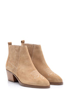 Women's Suede Leather Heeled Boots | Derimod