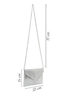 Woman Silver Chain-Strap Stone-Embellished Evening Bag | Derimod