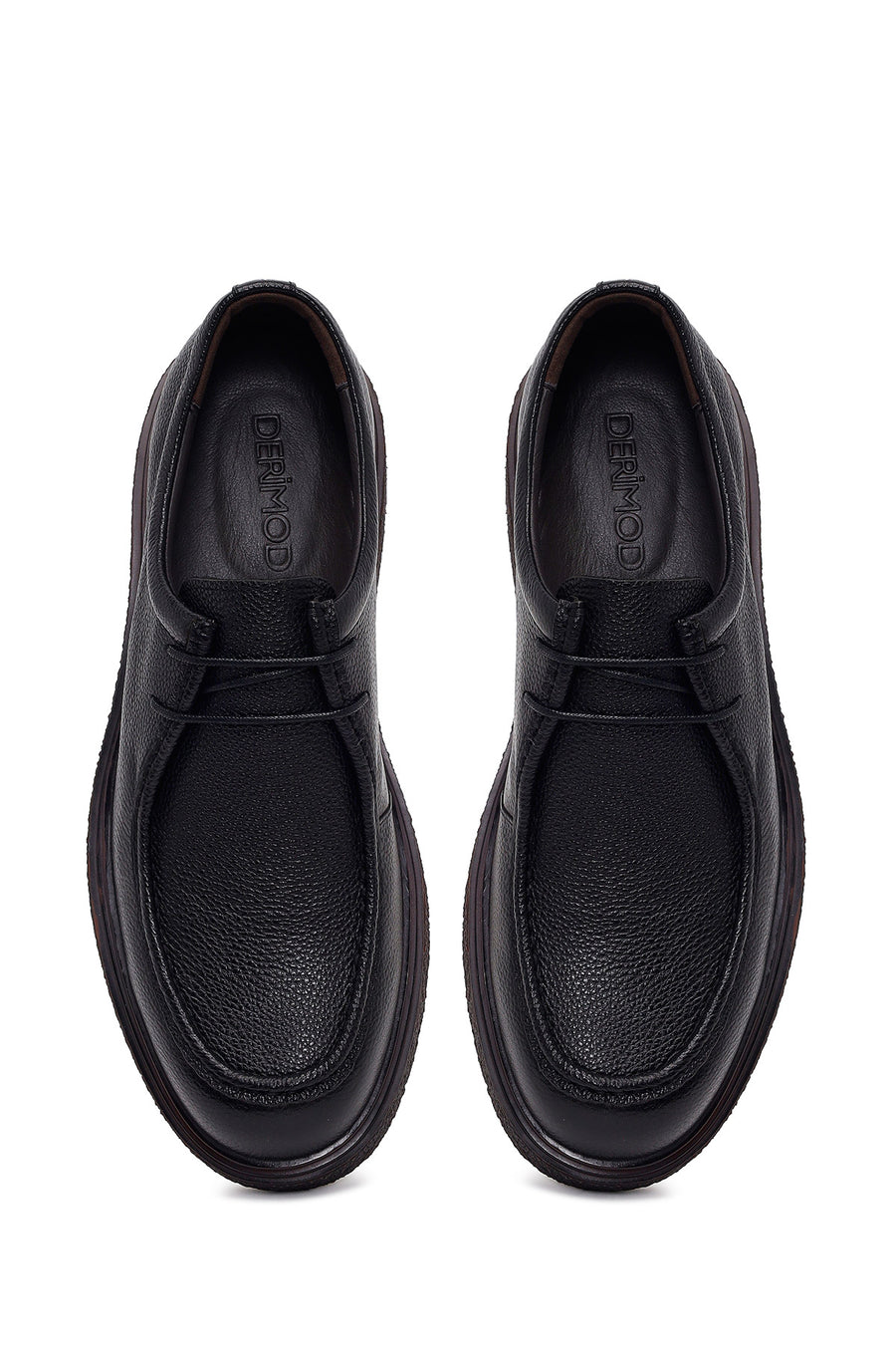 Male Black Lace-up Leather Casual Shoes