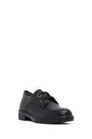 Woman Black Laced Leather Oxford Shoes | Derimod