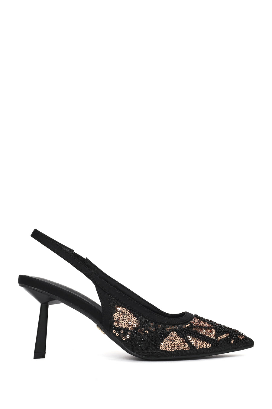 Woman Black Backless Sequin-Patterned Stiletto-Heel Shoes 26PFE496614 | Derimod