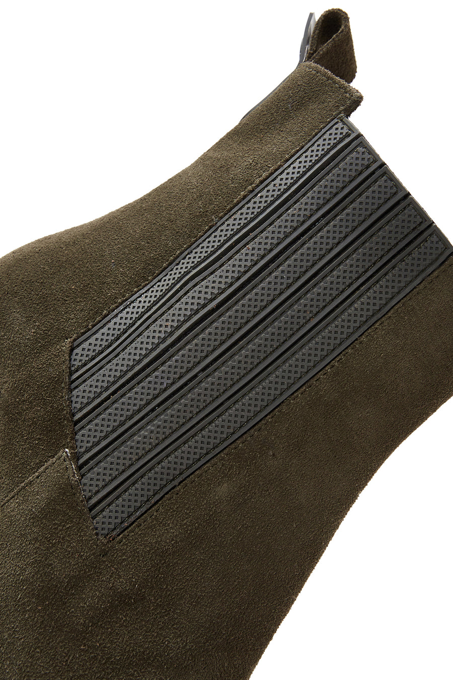 Women's Khaki Suede Leather Heeled Chelsea Boots