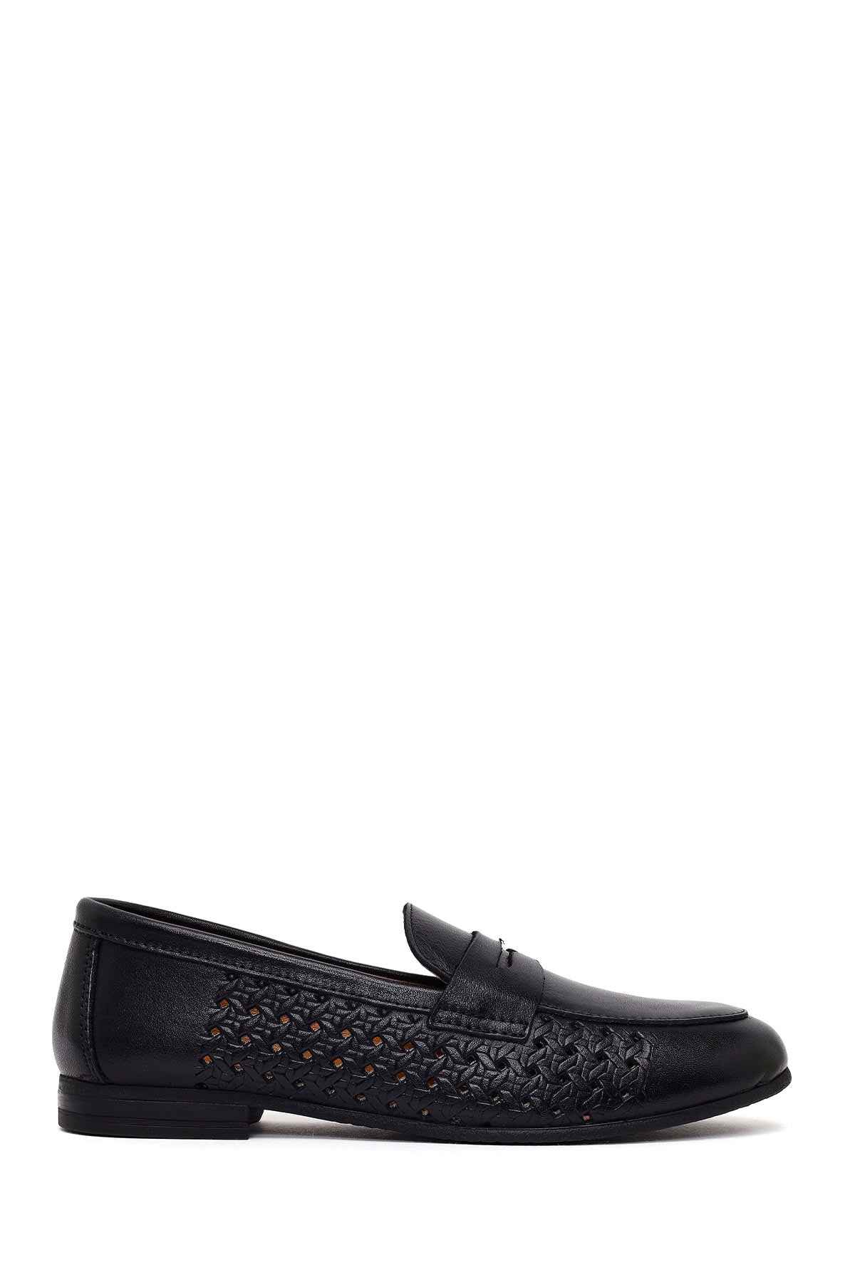 Kadın Siyah Desenli Deri Loafer 26PFD511818 | Derimod