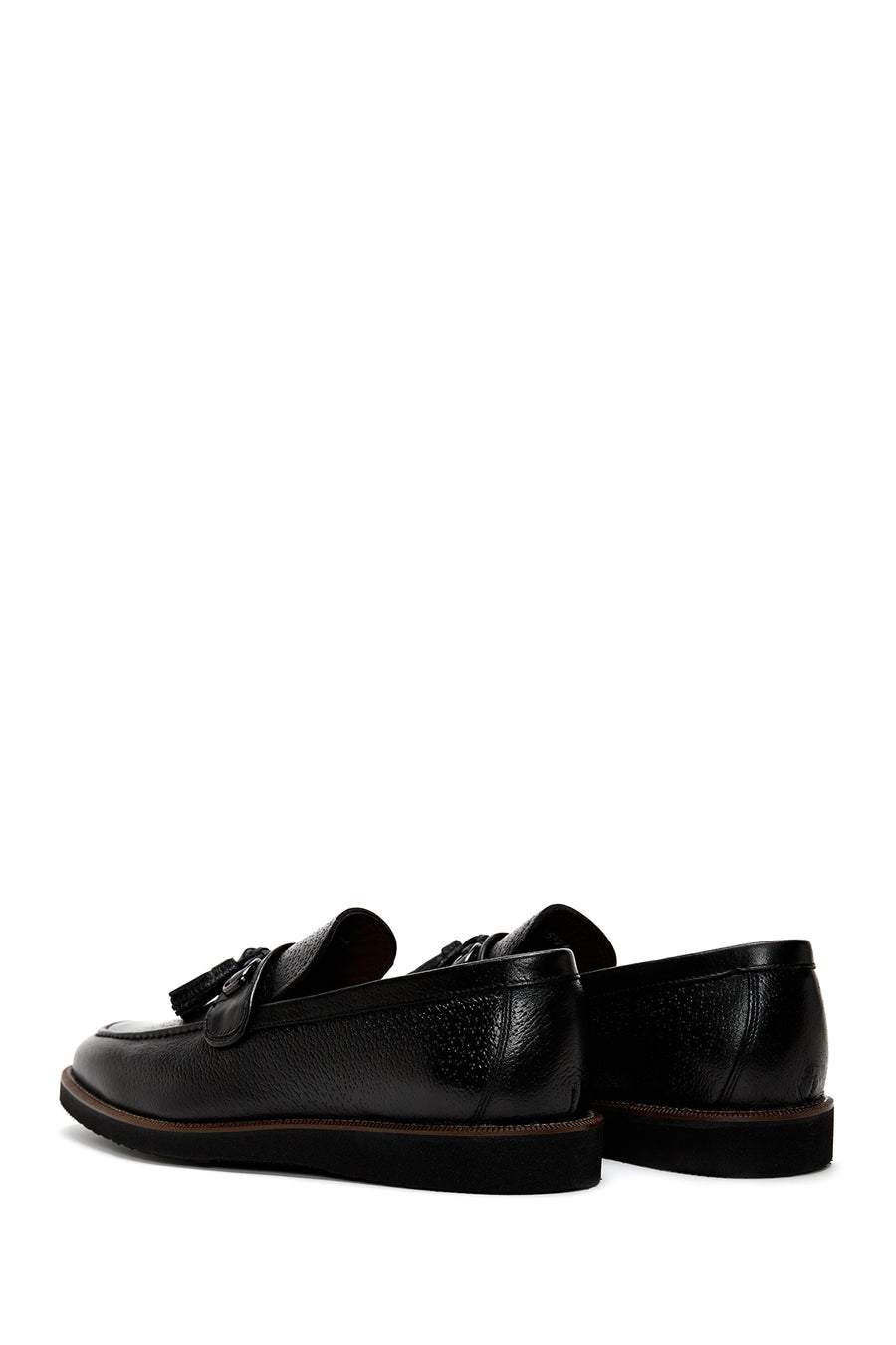 Erkek Siyah Deri Baskılı Casual Loafer