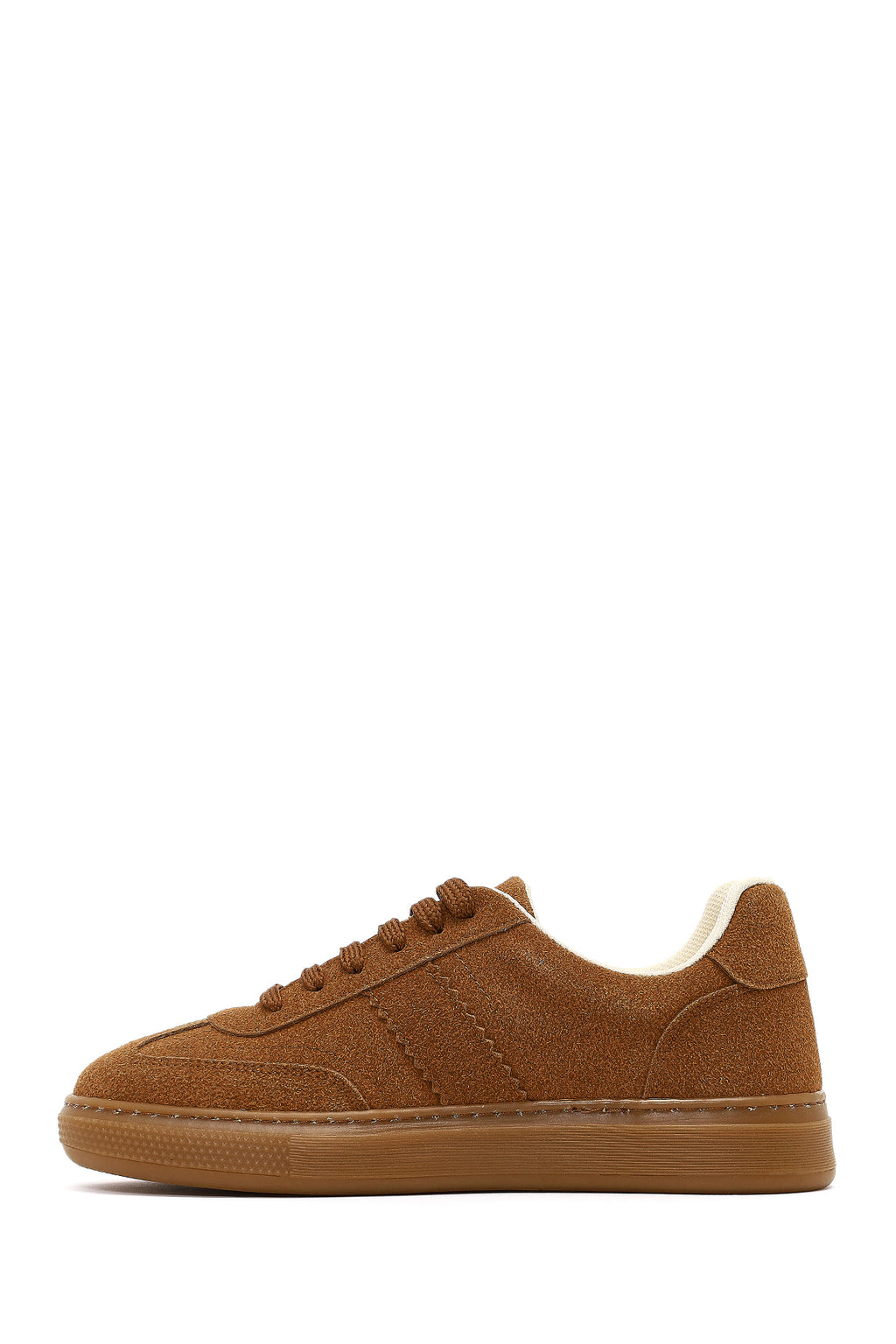 Kadın Taba Bağcıklı Süet Sneaker