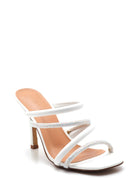 Women's White Stone Heeled Slippers | Derimod