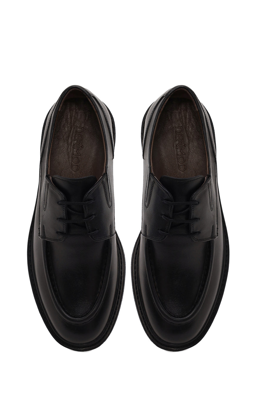 Male Black Lace-Up Leather Casual Shoes