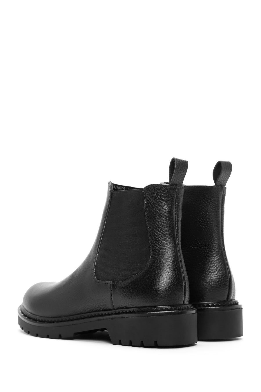 Women's Black Zippered Leather Chelsea Boots