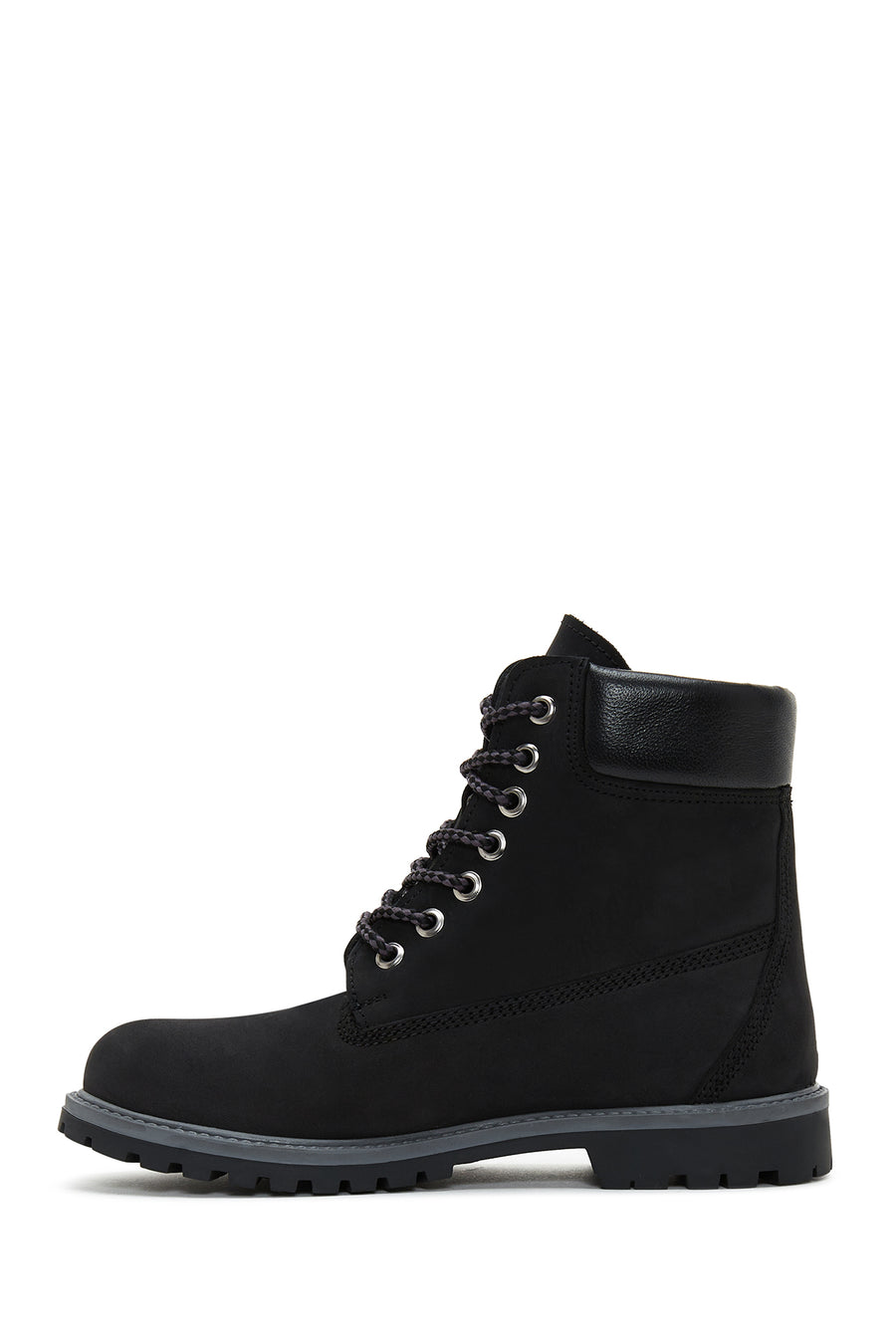 Women's Black Lace-Up Nubuck Leather Boots