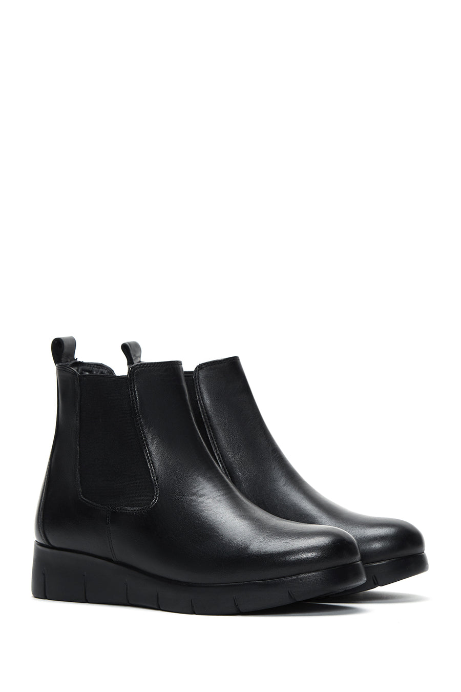 Women's Leather Wedge Heel Boots