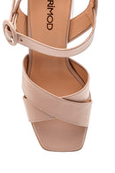 Women's Casual Platform Heeled Leather Sandals | Derimod