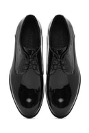 Men's Black Laced Patent Leather Classic Shoes | Derimod