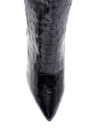 Women's Leather Crocodile Heeled Boots | Derimod