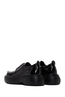 Women's Black Patent Leather Thick Soled Shoes | Derimod