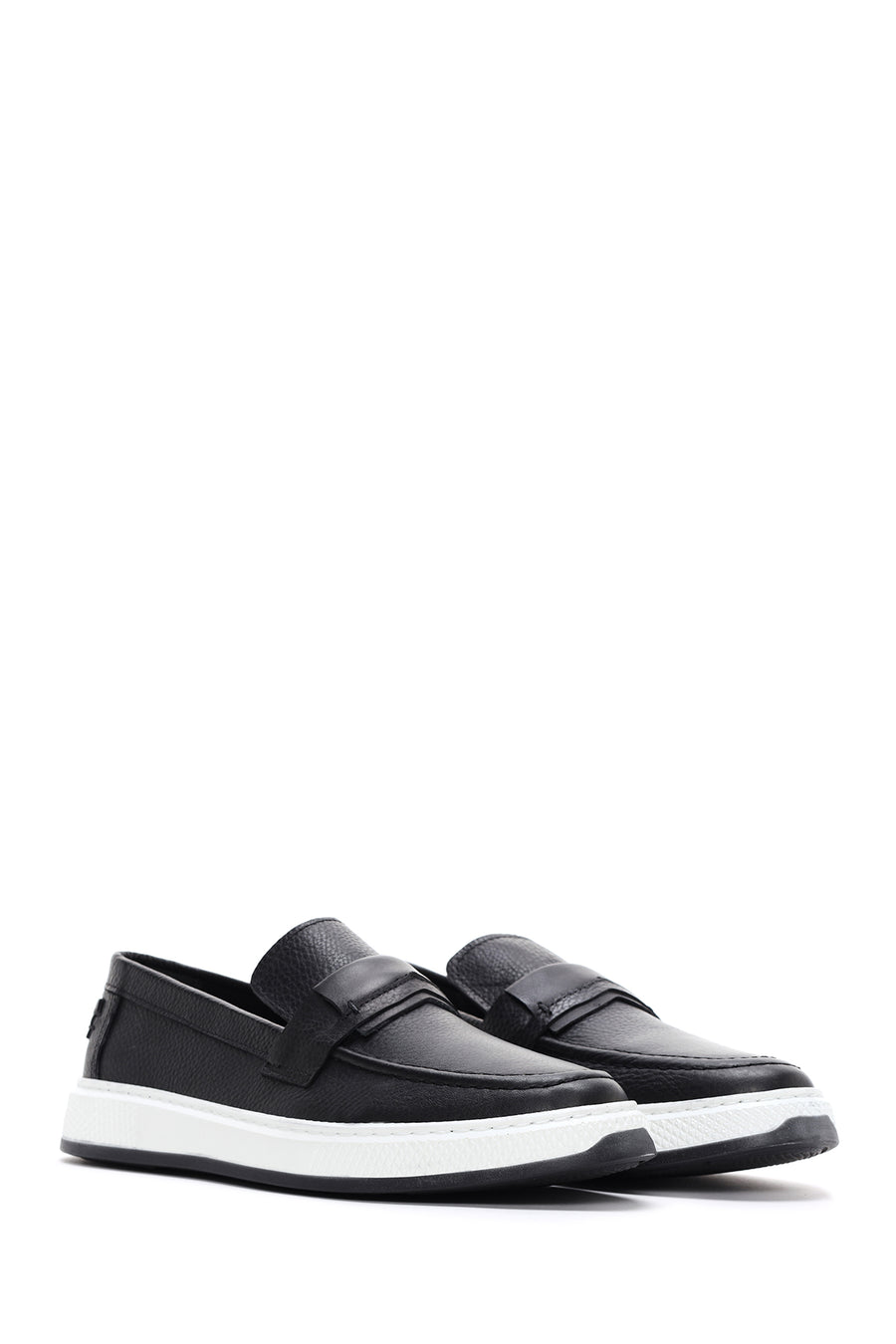 Men's Black Leather Casual Loafer