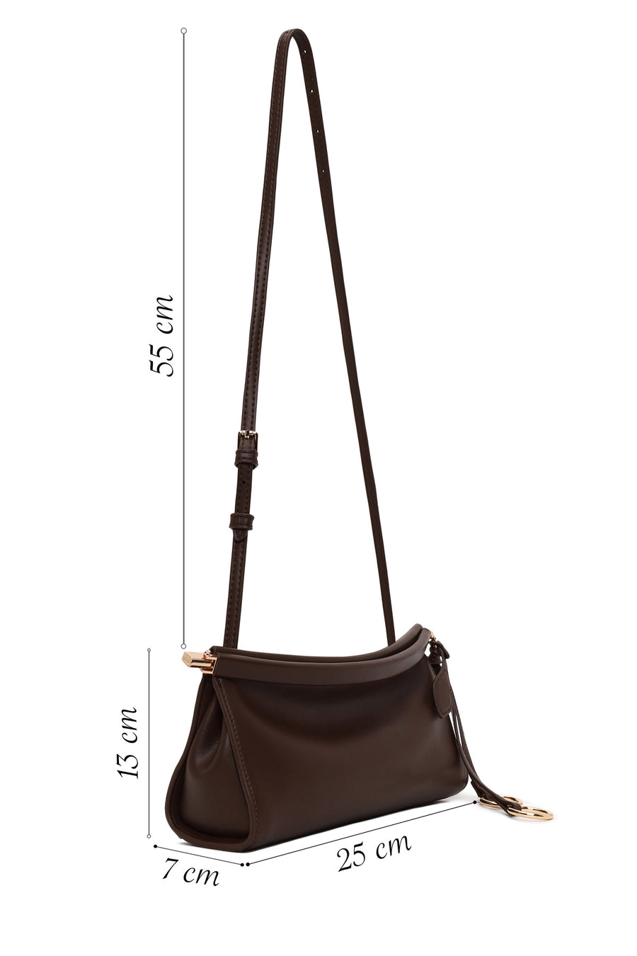 Woman Brown Long-Strap Mini Shoulder Bag