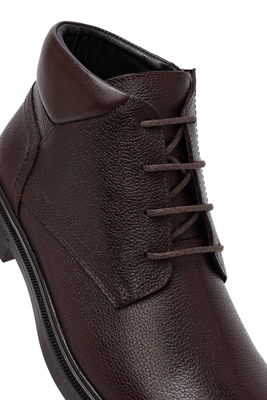 Men's Brown Zippered Leather Boat