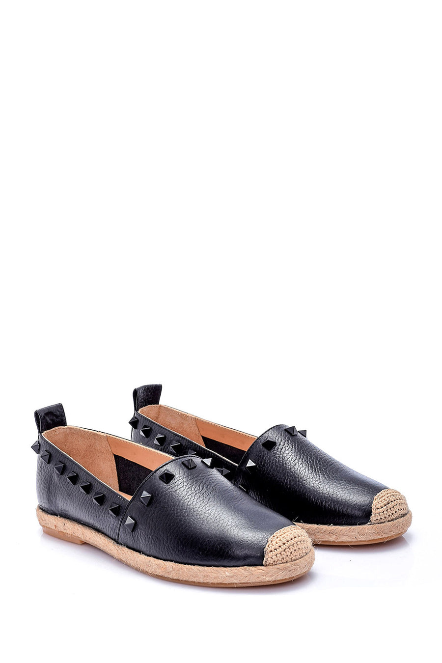 Women's Stone Detailed Leather Espadrille